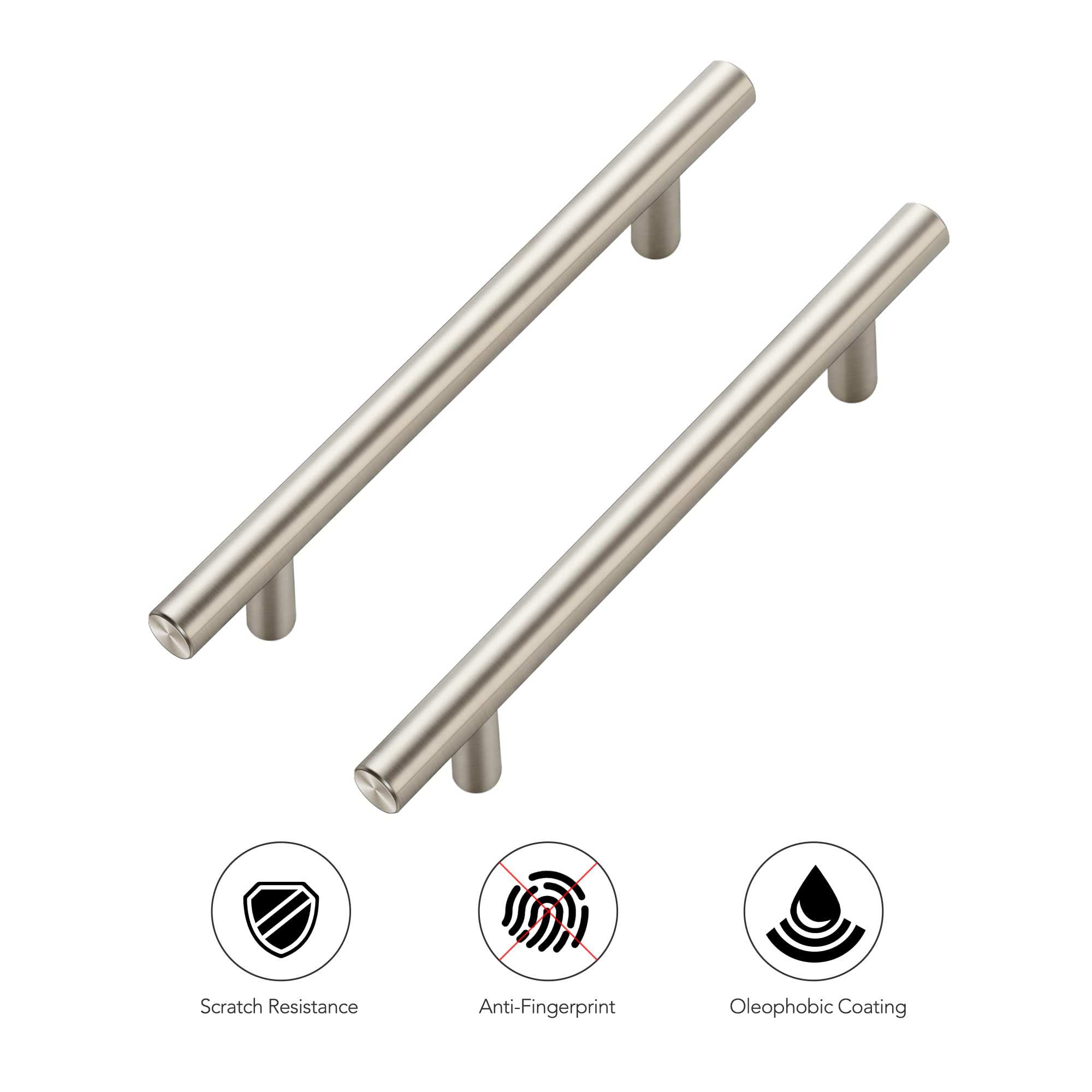 Ravinte cabinet pulls finish detail in brushed nickel resists fingerprints