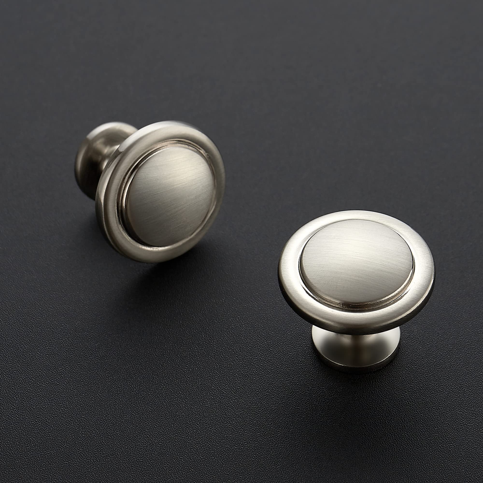 Ravinte brushed nickel drawer knob close-up for smooth operation and contemporary appeal