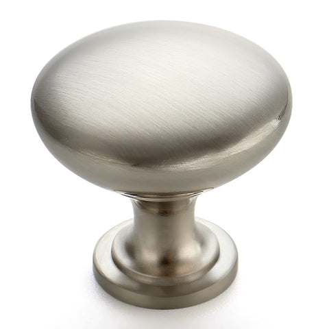 Ravinte brushed nickel round cabinet knob for kitchen cabinets, durable zinc construction.