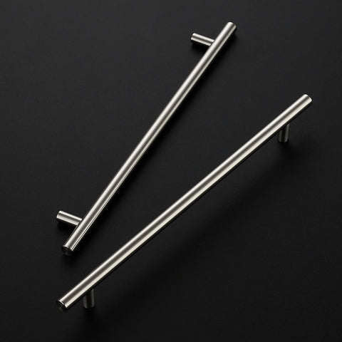 Ravinte brushed nickel cabinet handle closeup highlights half-inch diameter and rugged stainless steel.