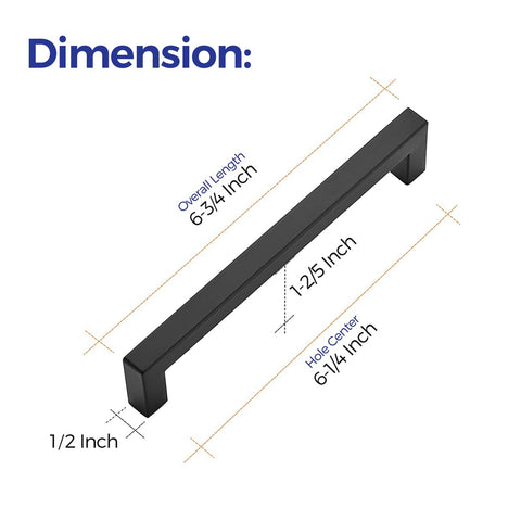 Ravinte cabinet hardware square pulls matte black with durable finish