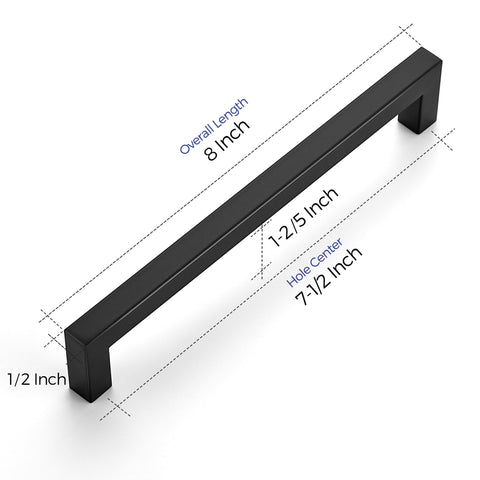 Ravinte cabinet pull 7-1/2 inch center-to-center closeup illustrates precise sizing and clean lines.