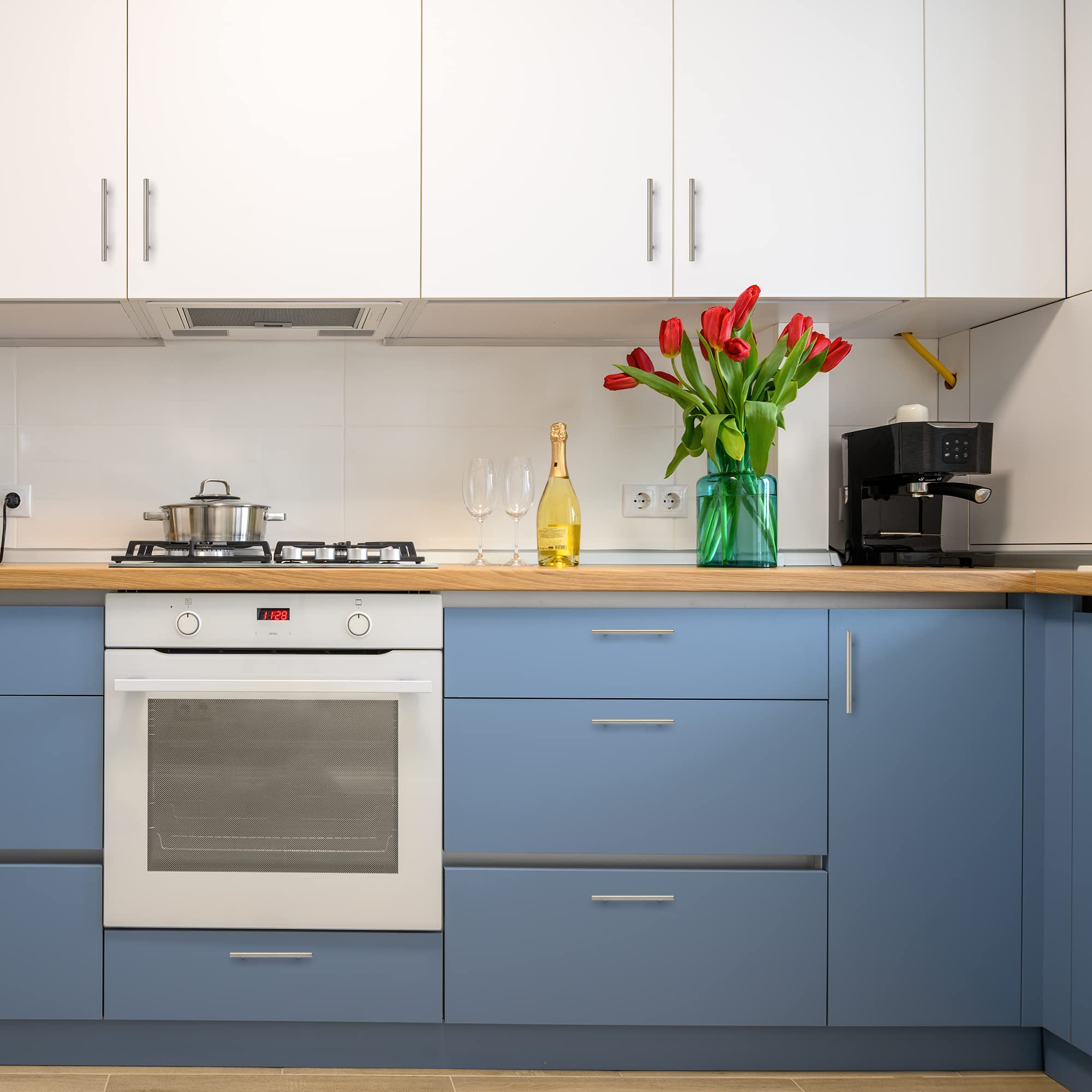 Ravinte cabinet pulls installation steps illustrate quick, low-effort mounting