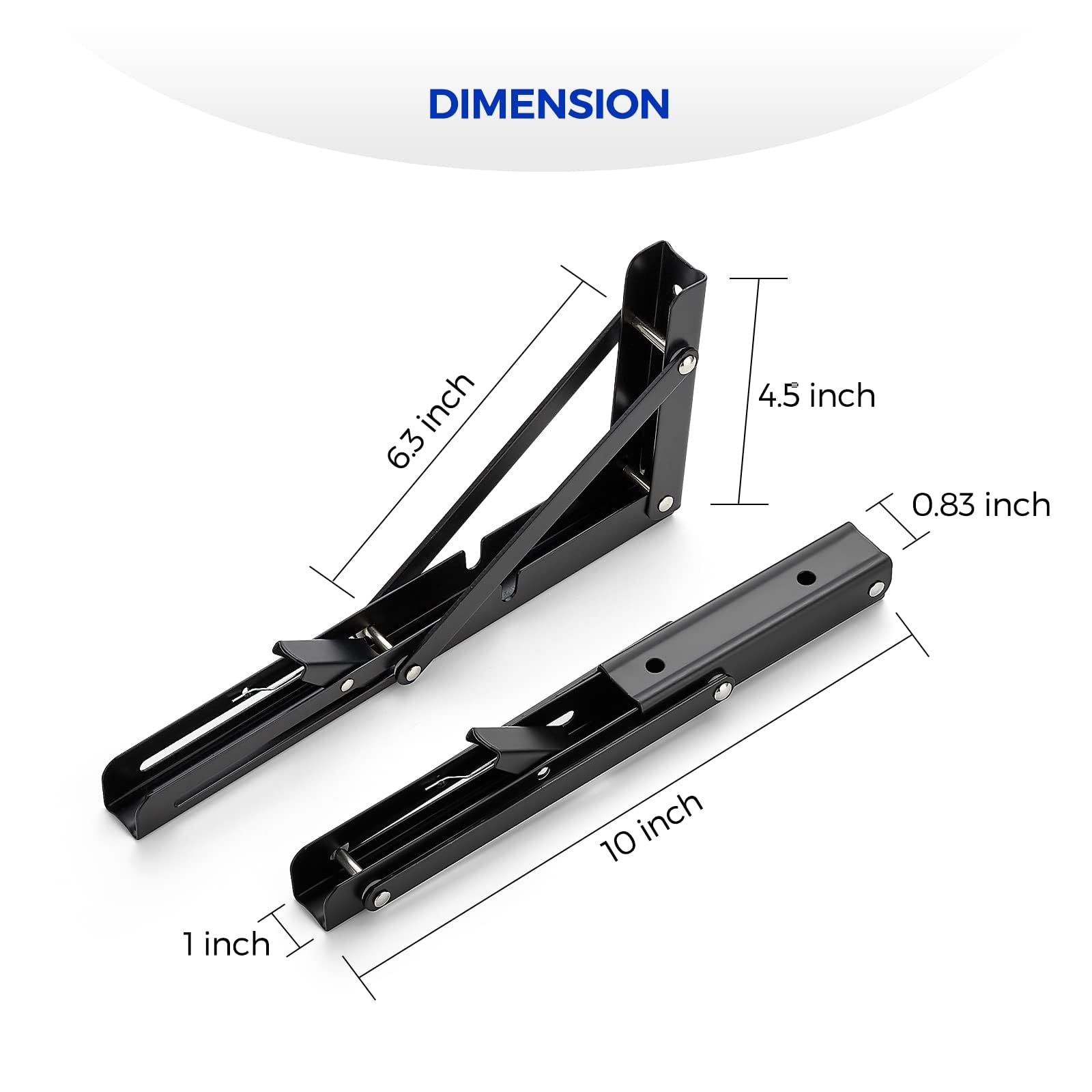 Ravinte collapsible shelf bracket wall-mounted design saves space when folded.