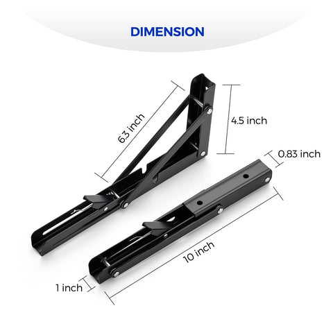 Ravinte collapsible shelf bracket wall-mounted design saves space when folded.