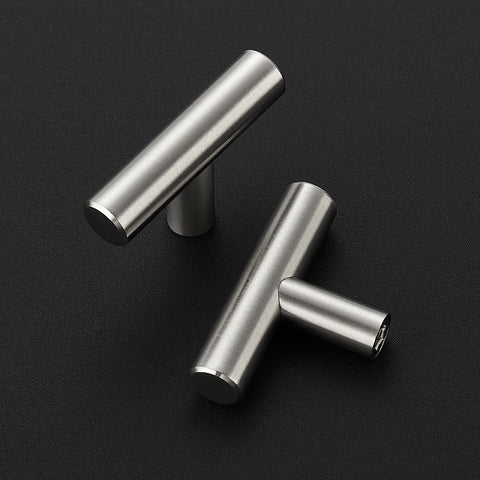 Ravinte Decor brushed-nickel tbar design enhances modern cabinetry.