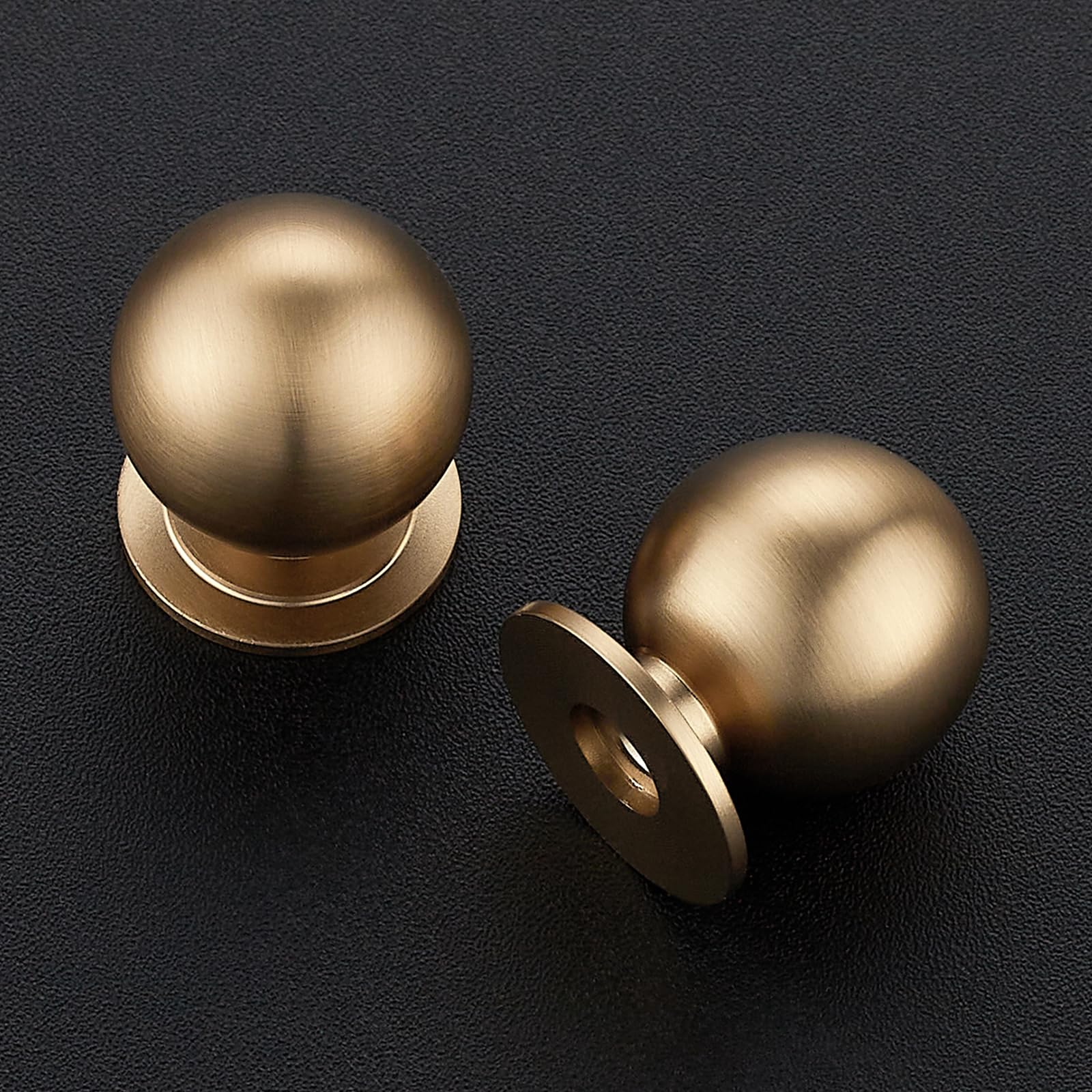 Ravinte Decor champagne bronze knob side view highlighting rounded shape