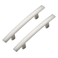 Ravinte Decor curved cabinet pulls in brushed nickel for a modern kitchen upgrade