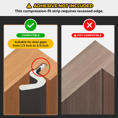 Ravinte door seal groove installation closeup showing easy insertion for a tighter seal