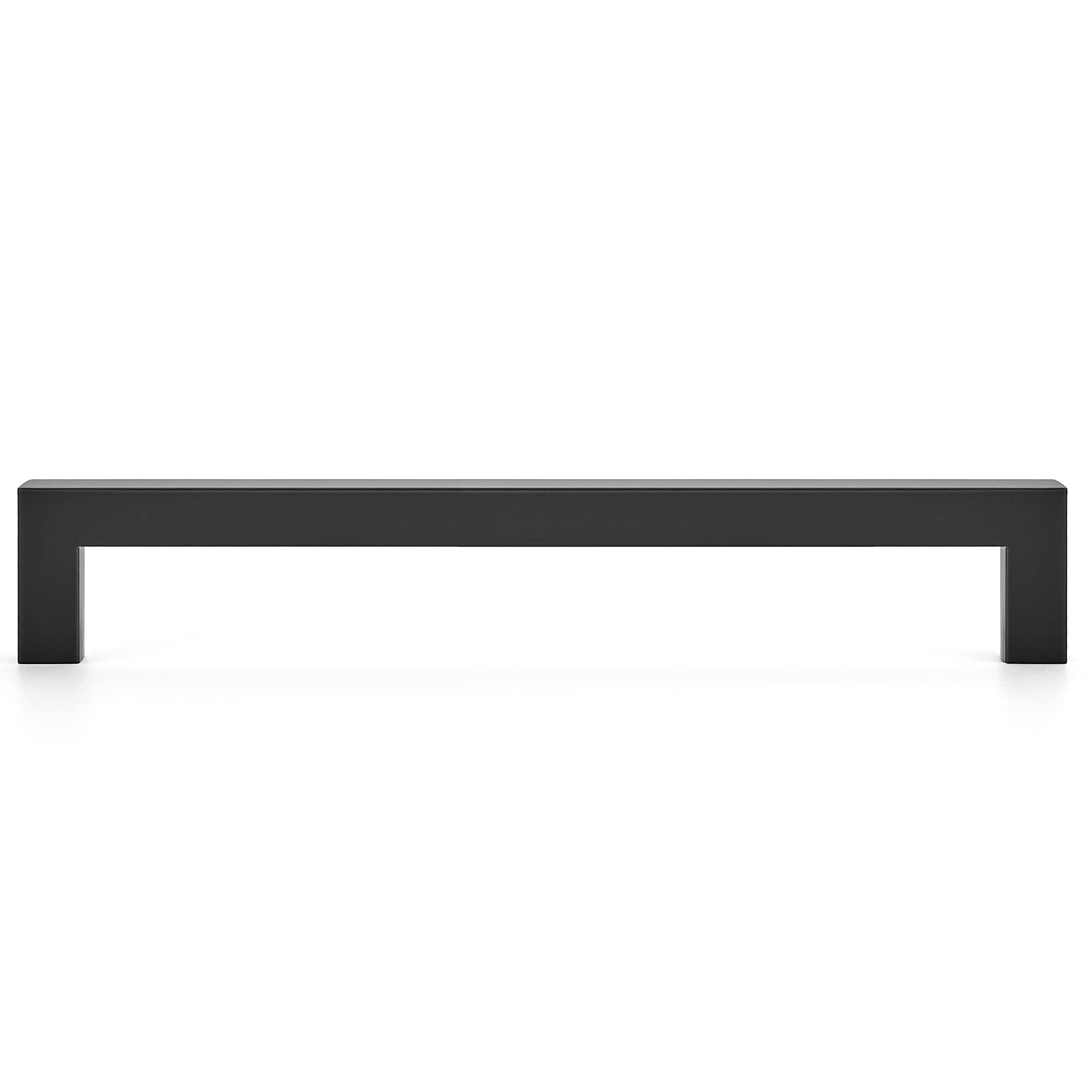 Ravinte matte black hardware complements most black stainless appliances for cohesive styling.