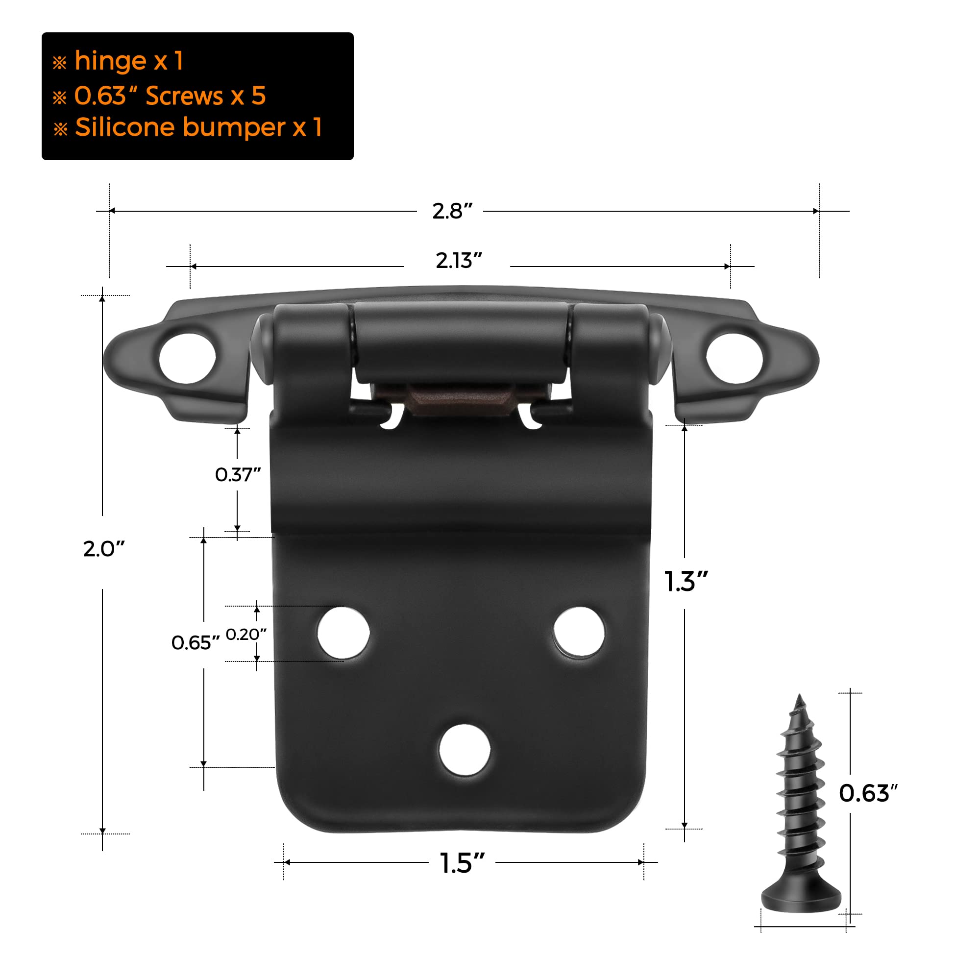 Ravinte durable hinge pack for kitchen and bath
