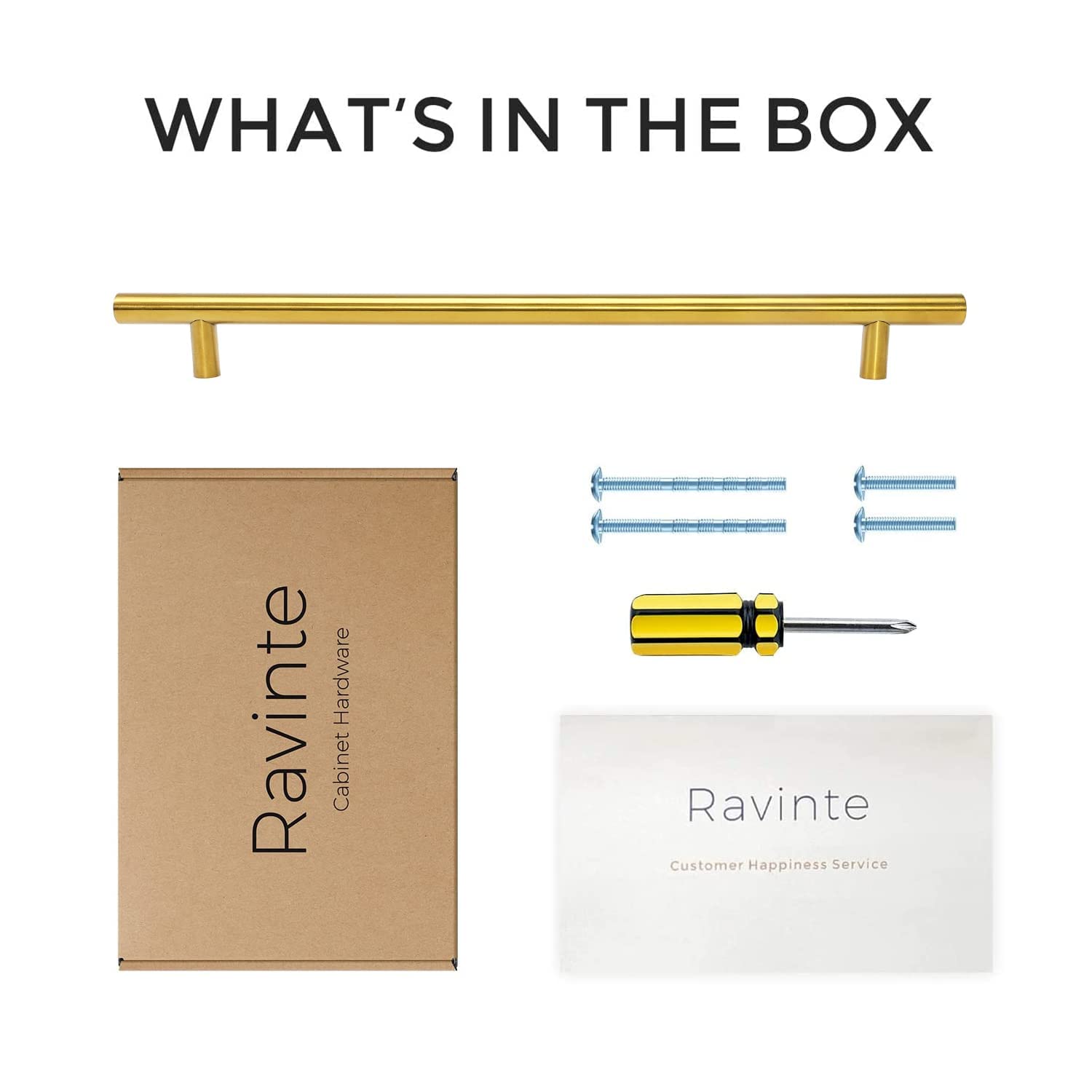 Ravinte stainless steel gold pulls resist rust and wear