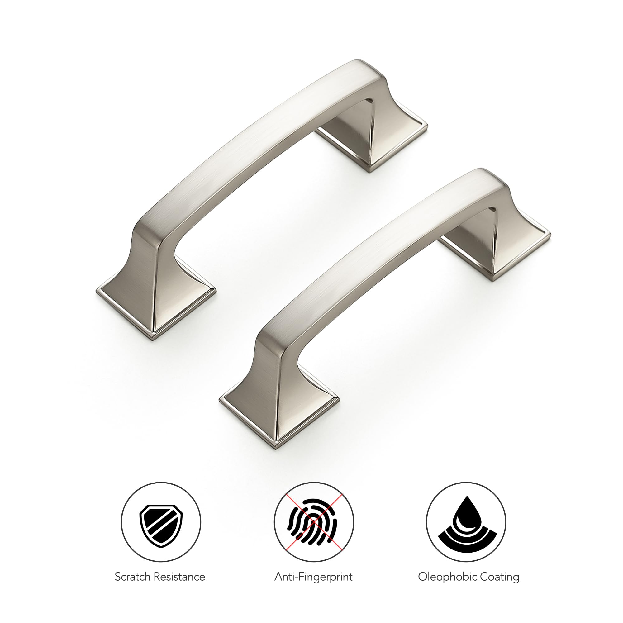 Ravinte zinc alloy arch pull with brushed nickel finish, durable hardware