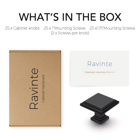 Ravinte easy-install knob with screws included for quick upgrades.