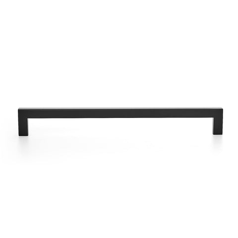 Elegant square Ravinte pull on a cabinet with refined silhouette