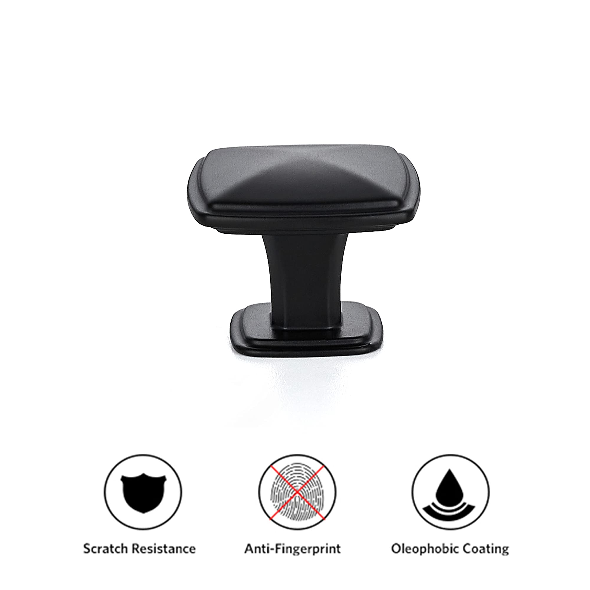 Ravinte euro-style cabinet hardware square knob matte black for versatile interiors