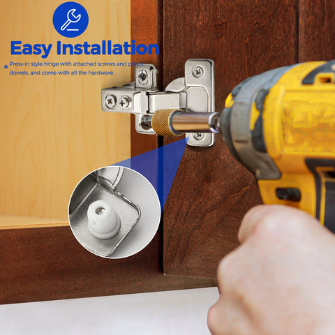 Ravinte face-frame cabinet hinges deliver reliable half-inch overlay for sturdy doors.