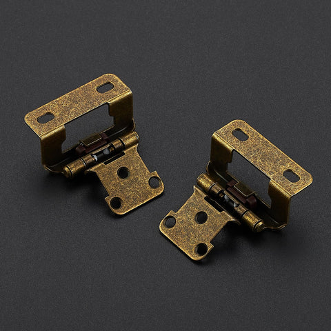 Ravinte face-frame hinge antique brass close-up showing durable steel construction