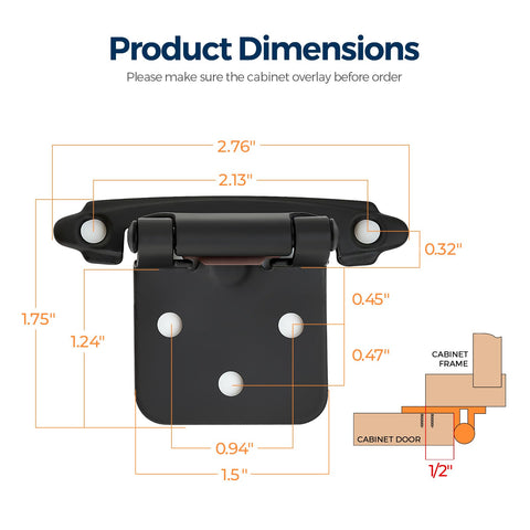 Ravinte face-frame hinge mount demonstrates versatile overlay compatibility.
