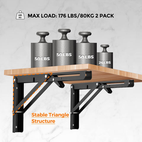 Ravinte folding bracket on laundry area, creates compact utility station.