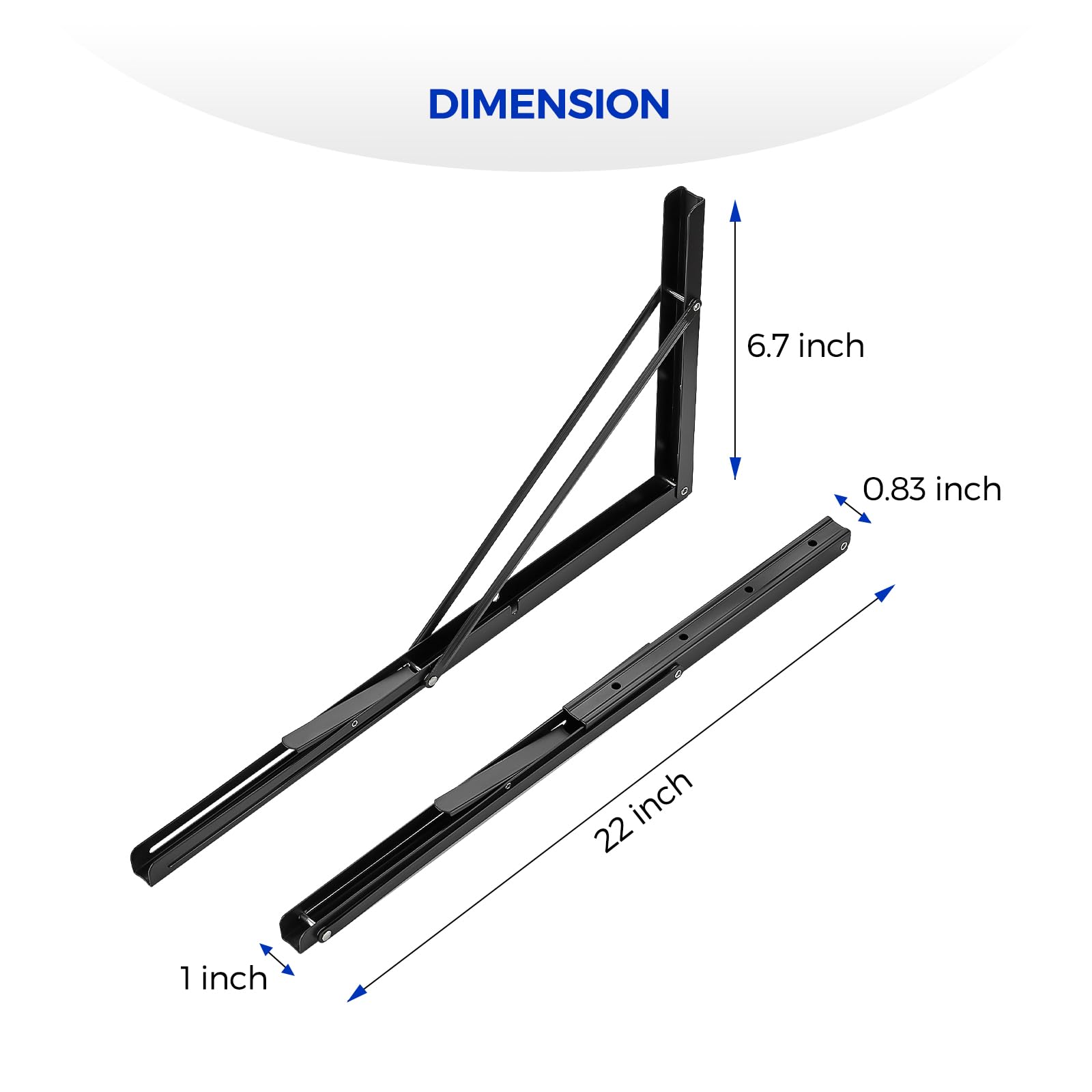 Ravinte folding bracket wall-mount demonstrates easy collapse when not in use.