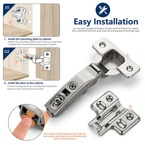 Ravinte frameless cabinet cup hinge keeps doors aligned and smooth.