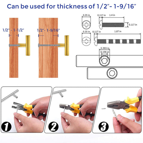 Ravinte Gold T Bar Knob bulk-pack packaging shows ready-to-install hardware.