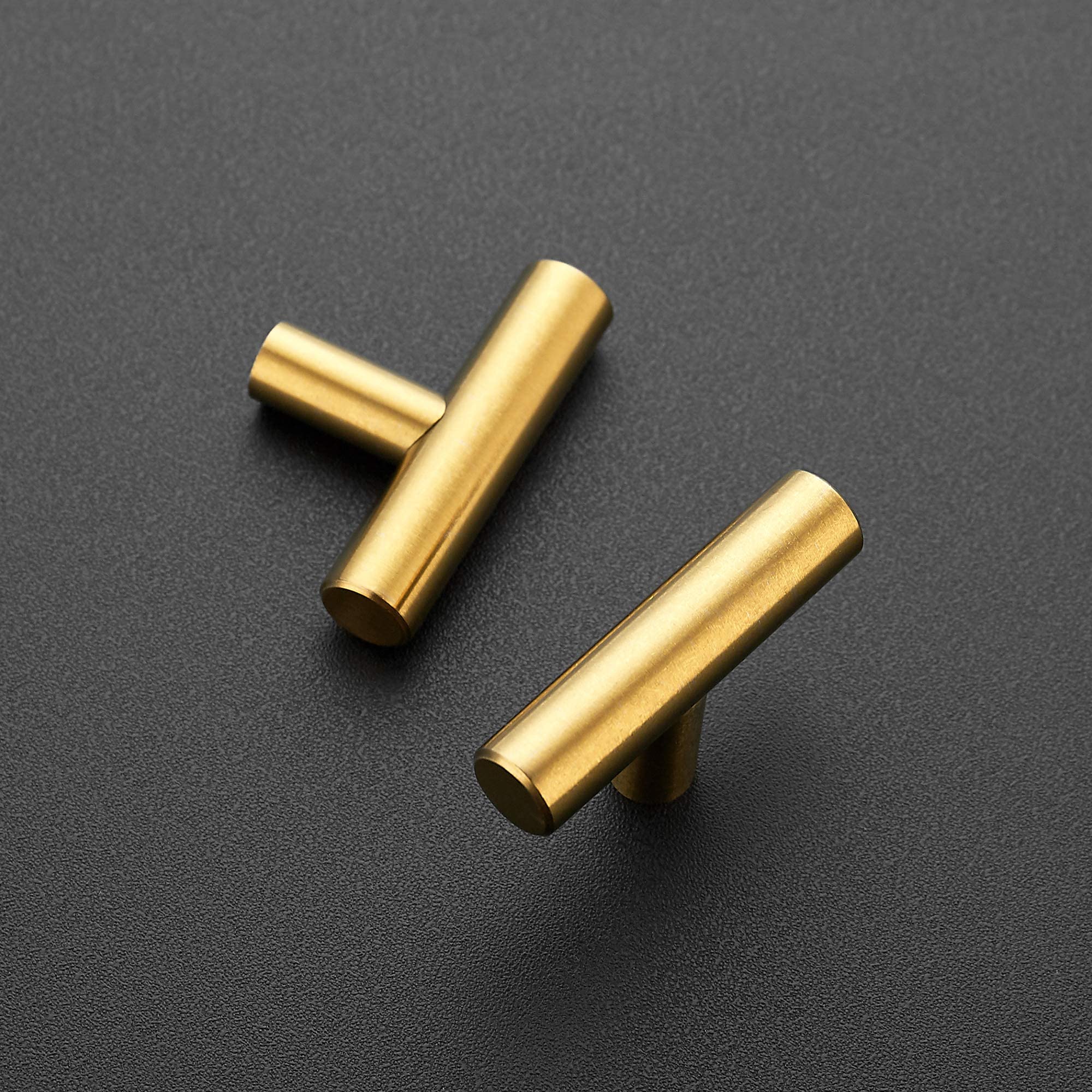 Ravinte Gold T Bar Knob side view highlights slim profile and uniform diameter.