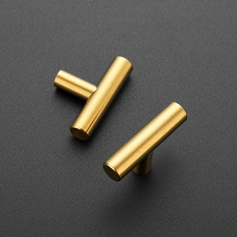 Ravinte Gold T Bar Knob side view highlights slim profile and uniform diameter.