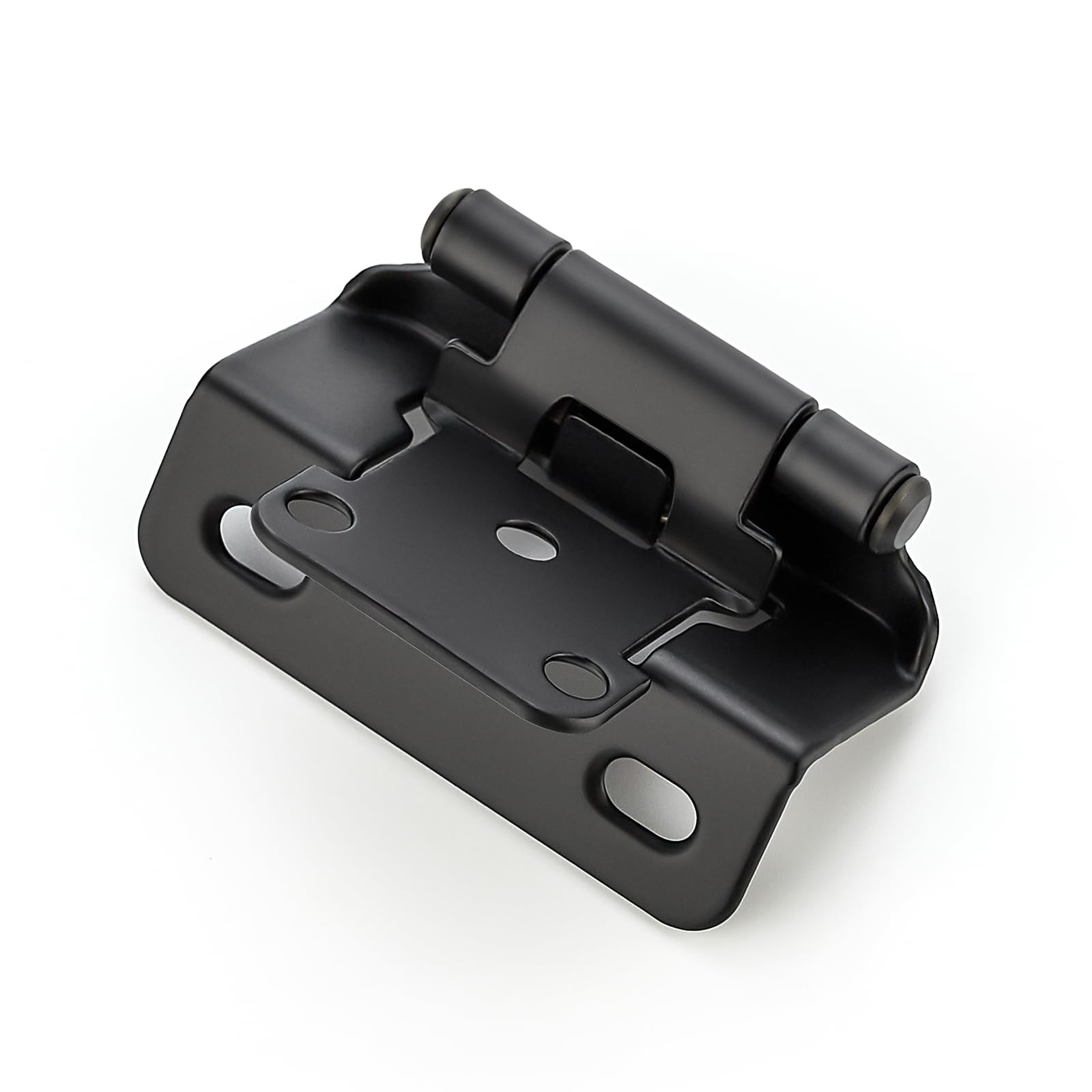 Ravinte half-overlay hinges close smoothly for quiet, precise cabinet access