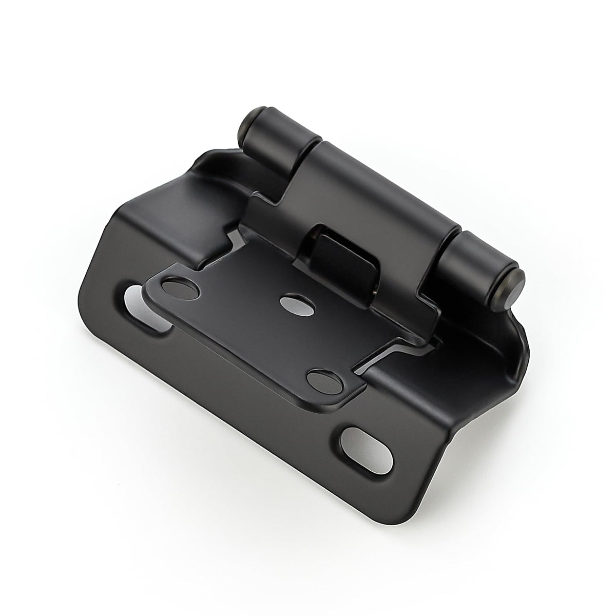 Ravinte half-overlay hinges close smoothly for quiet, precise cabinet access