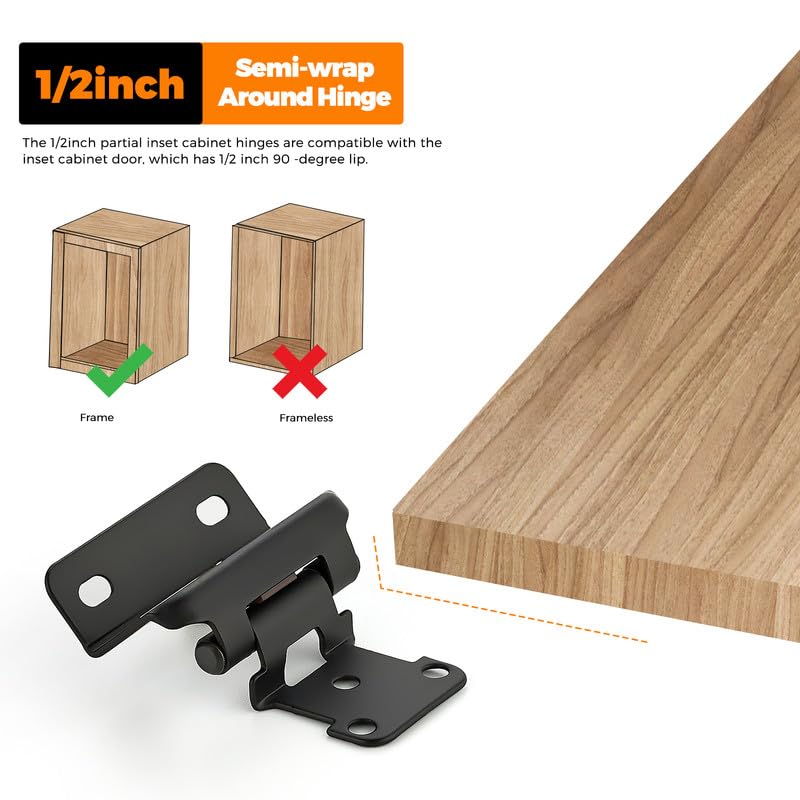 Ravinte half-wrap face-frame hinge install-ready, ideal for seamless DIY upgrades.