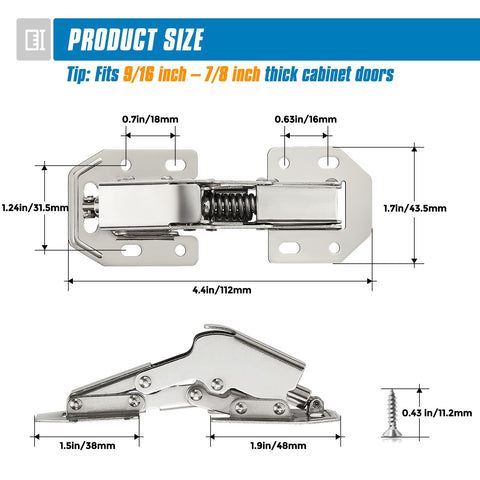 Ravinte heavy-duty hinges provide durable support for kitchen cabinet doors.