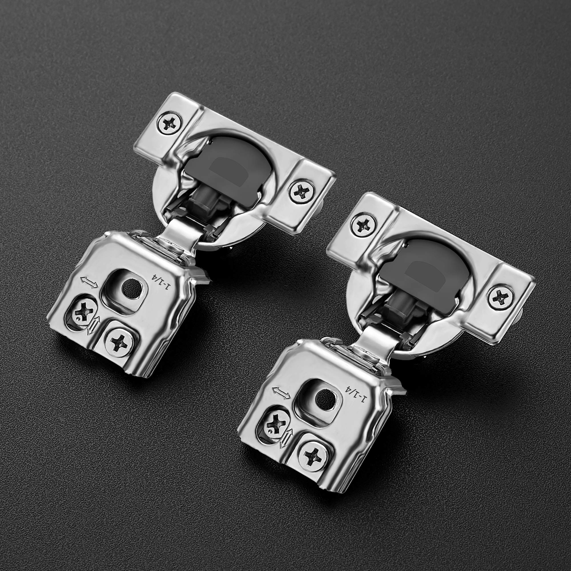 Ravinte hidden concealed hinges with satin nickel finish for a clean kitchen look