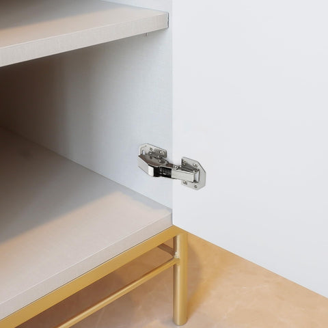 Ravinte hidden hinge system enhances kitchen style with concealed hardware.