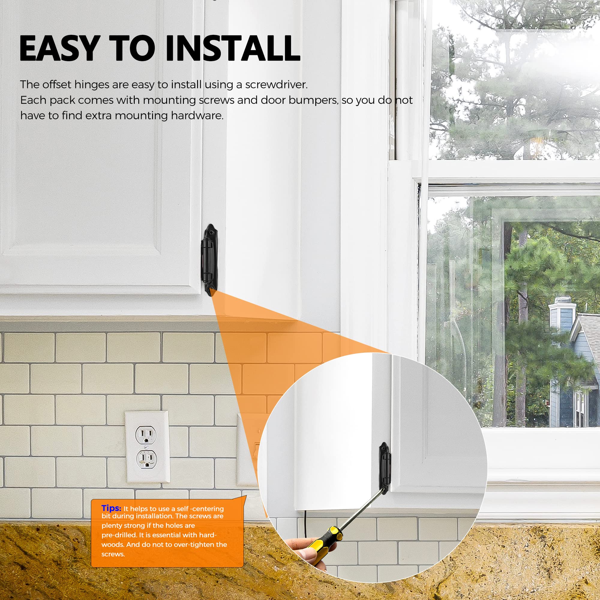 Ravinte hinge with bumper enables quiet close