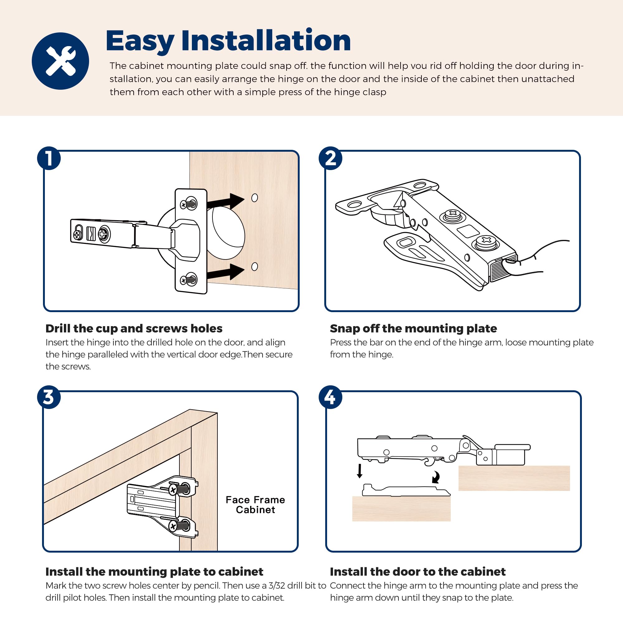 Ravinte installation instructions included for easy installation