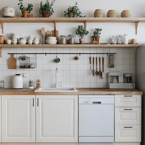 Ravinte kitchen cabinet door handle adds modern matte black touch to cabinets.
