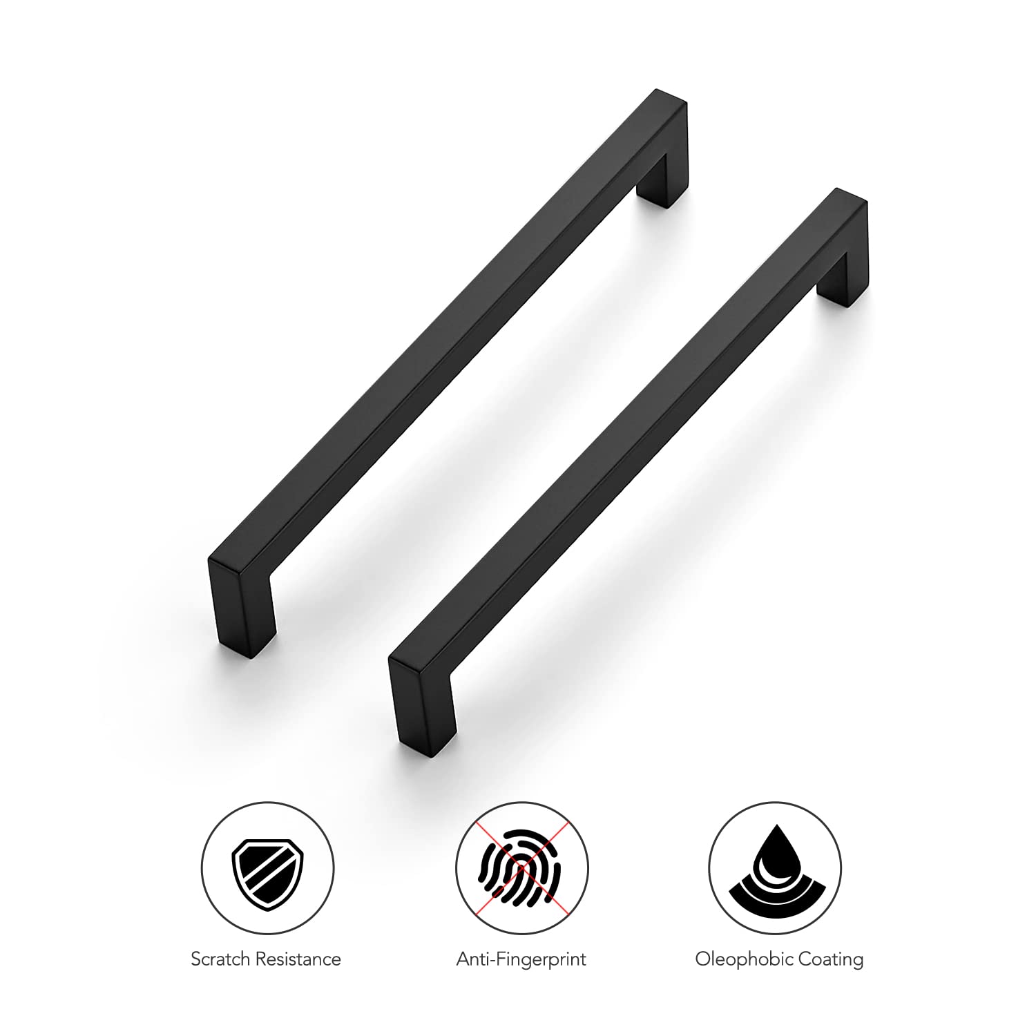 Ravinte kitchen cabinet handles 8-inch square matte black