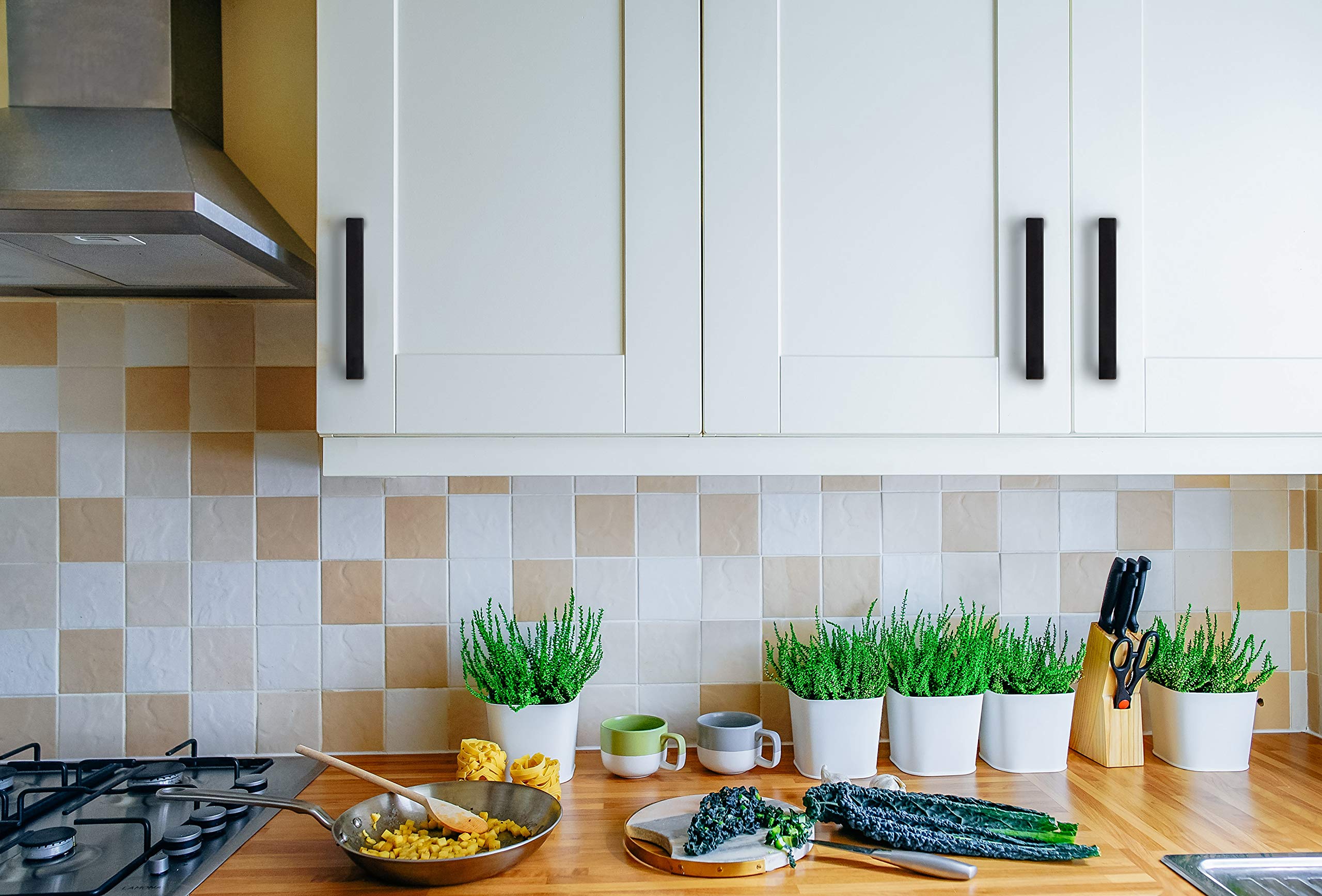 Ravinte kitchen cabinet pulls matte black for modern appliances coordination