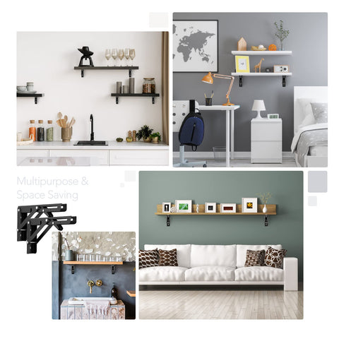 Ravinte space-saving bracket paired with a laundry shelf