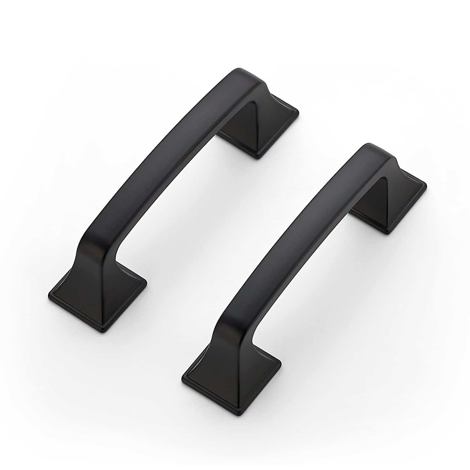 Ravinte matte black 3-inch arch pull front view for cabinet update