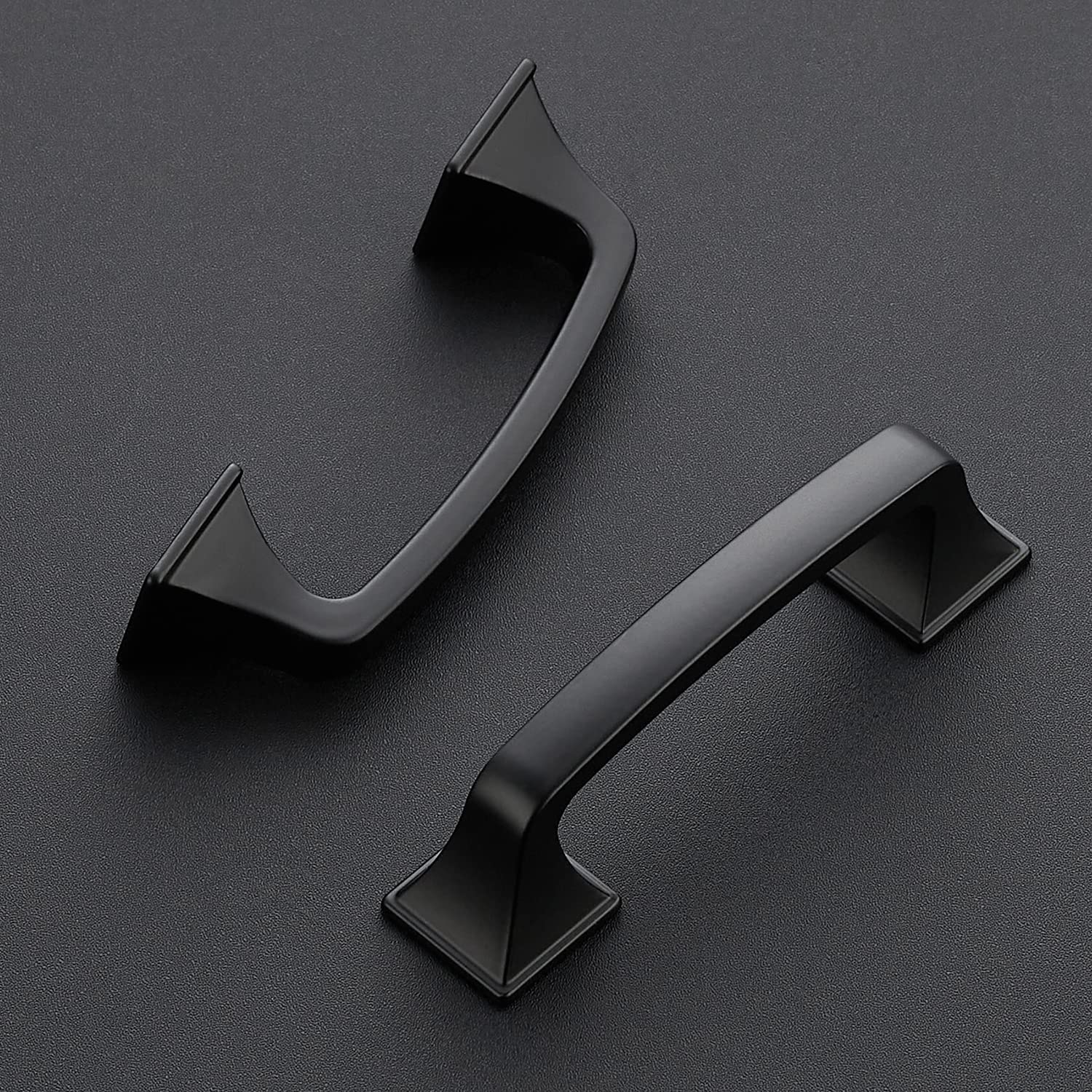Ravinte matte black 3-inch arch pull side view showing slim profile