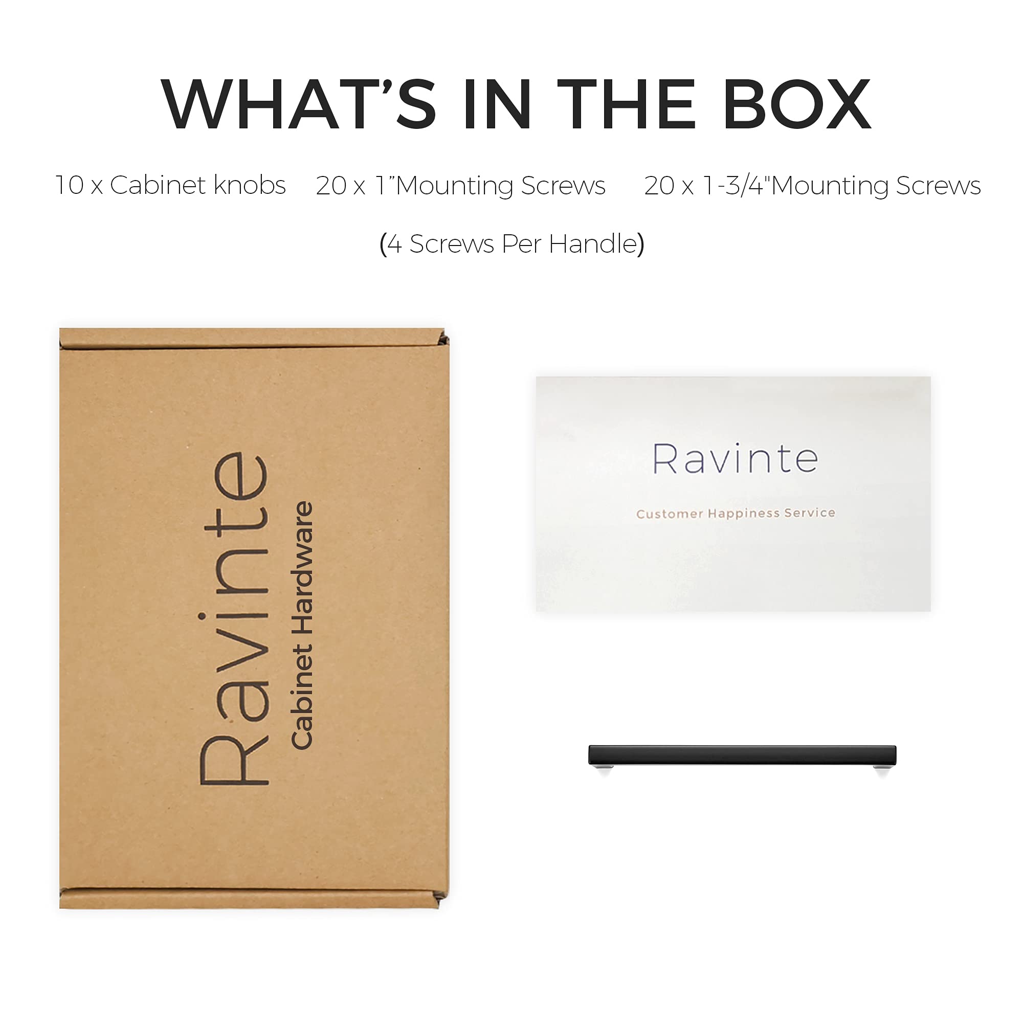 Ravinte matte black cabinet handle on drawer example for update