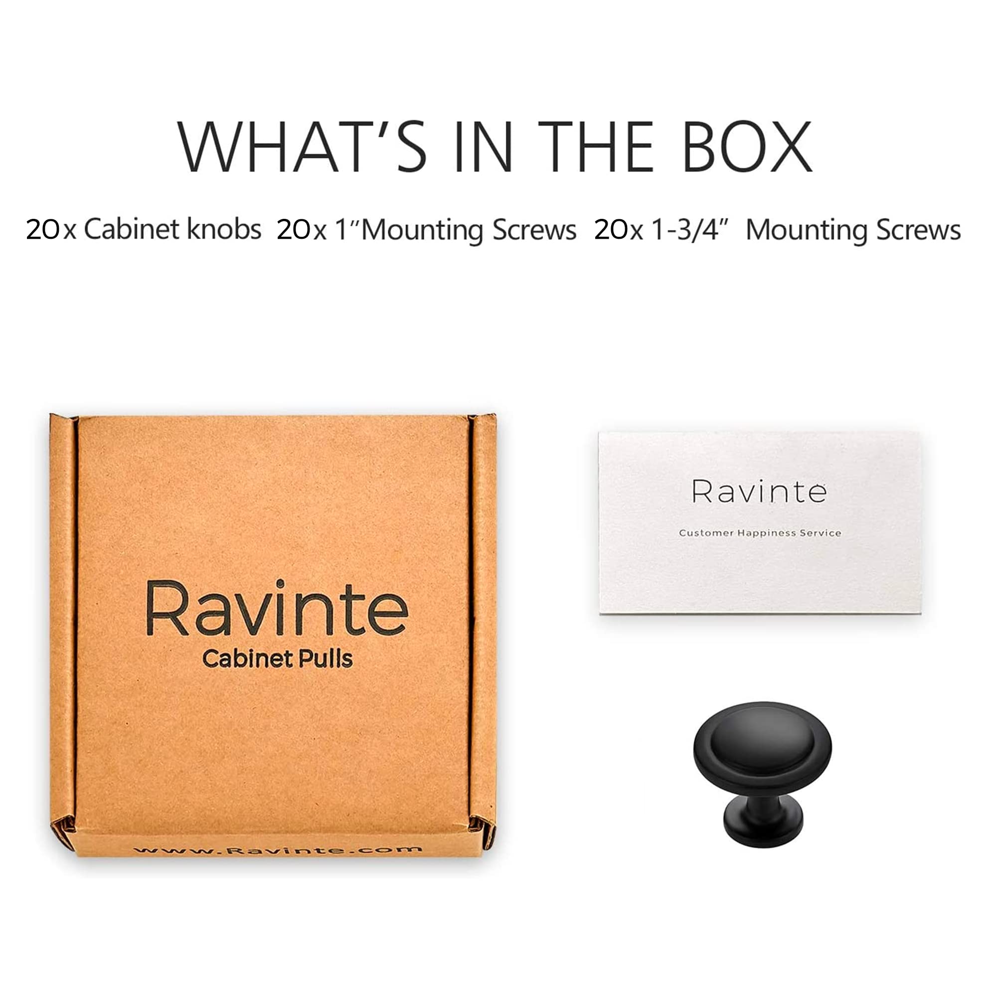 Ravinte dresser pull matte black 1-1/4 inch fits furniture drawers.