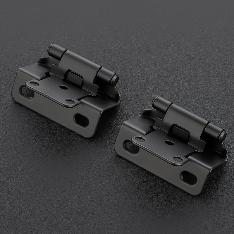 Ravinte matte-black hinge close-up, sturdy 1.5 mm steel for long-lasting support.