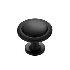 Ravinte matte black knob closeup shows smooth finish for easy installation.