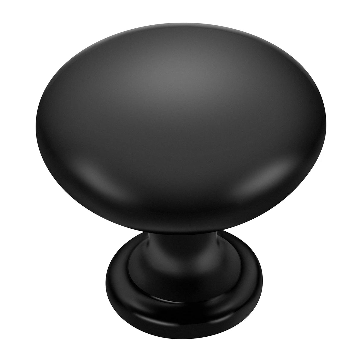 Ravinte matte black knobs close-up for a sleek modern kitchen update