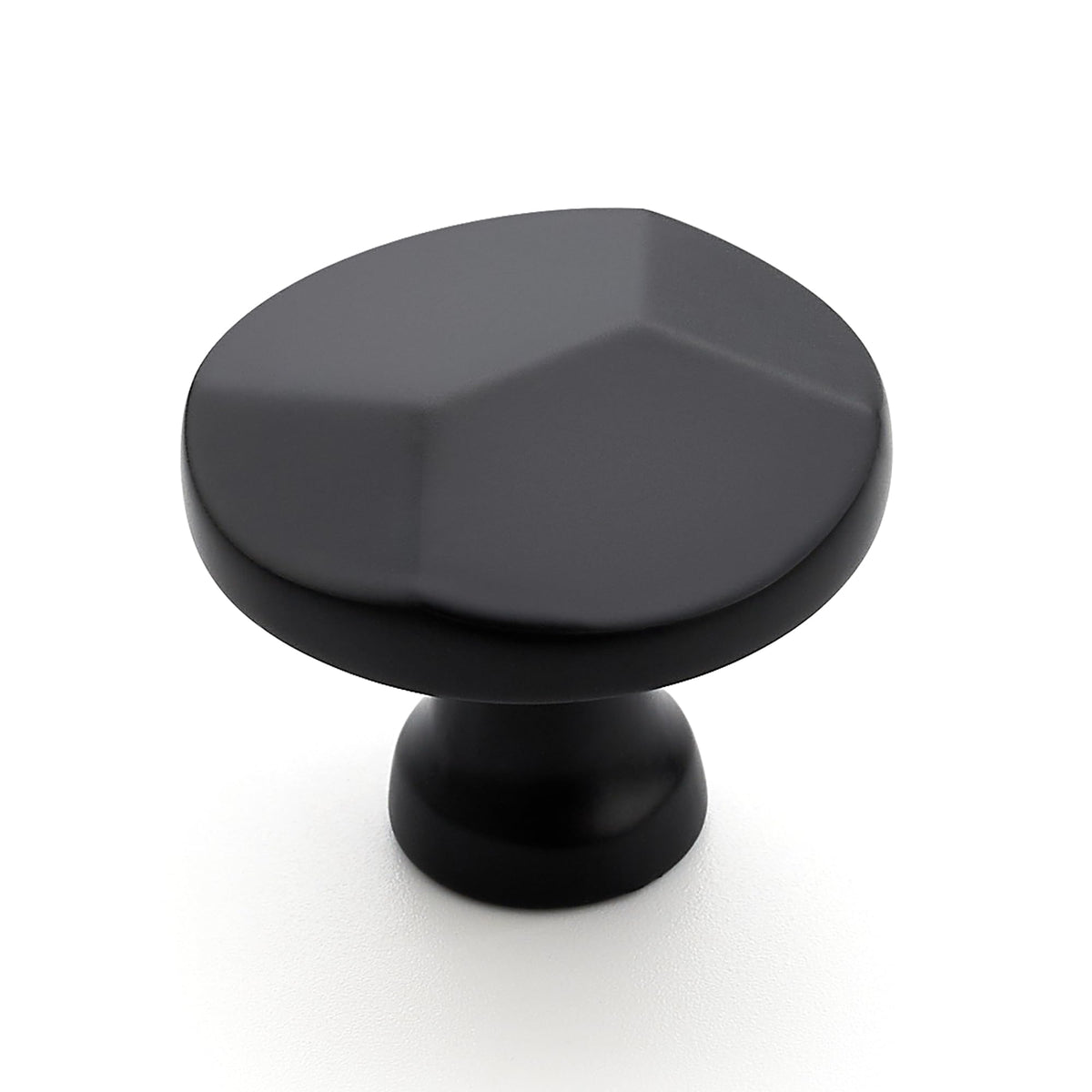 Ravinte matte black round knob closeup—sleek cabinetry upgrade.