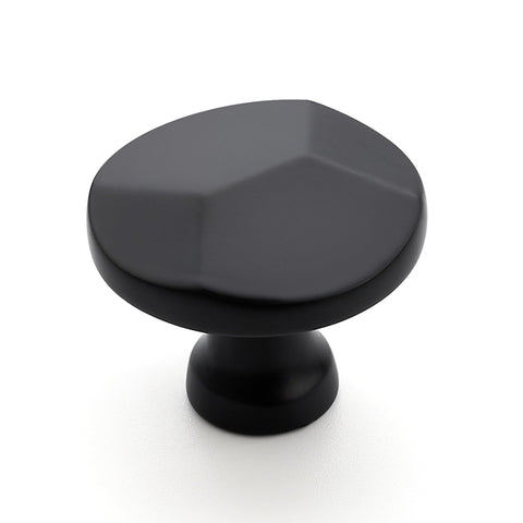 Ravinte matte black round knob closeup—sleek cabinetry upgrade.